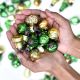 25 Pieces Green and Golden Coloured Christmas Ornament